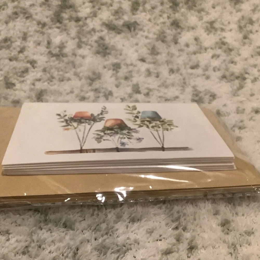 Hanging Plants Watercolor Note Cards Greeting Cards Set of 6 NWT Handcrafted - Picture 6 of 16